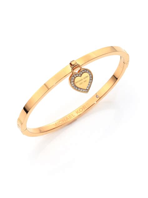 michael kors gold heart bracelet|michael kors bangle sale.